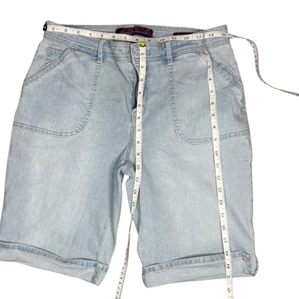 Gloria Vanderbilt Cotton Bermuda Cuffed Shorts with Removeable Belt Sz 8 Modest